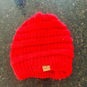 Women's Red Knit Beanie